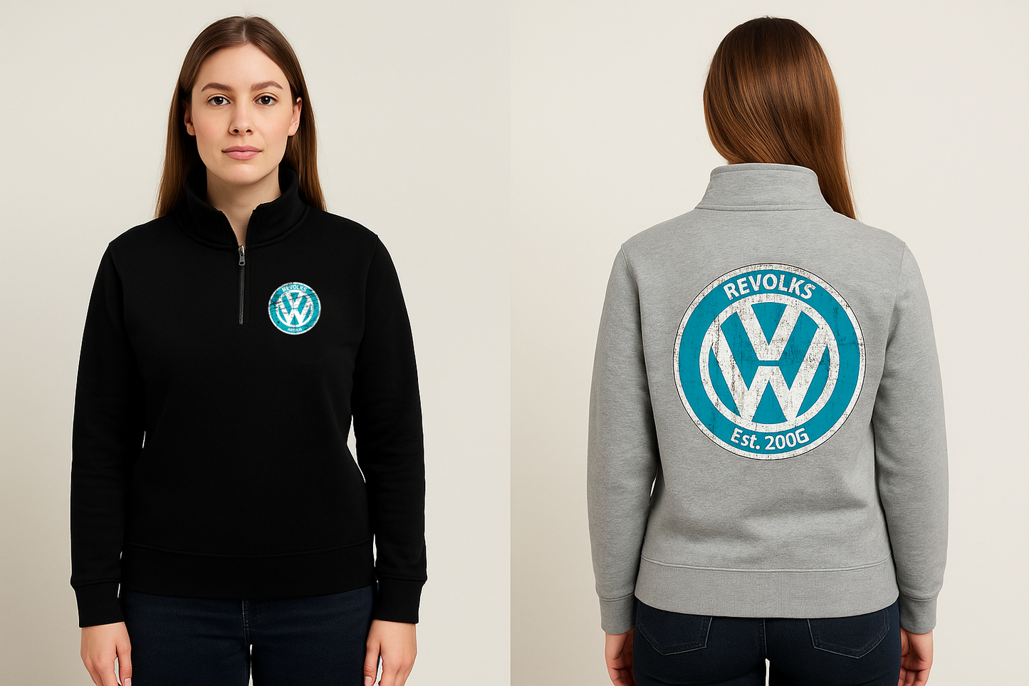 Revolks Womans Half Zip Crew - 4125
